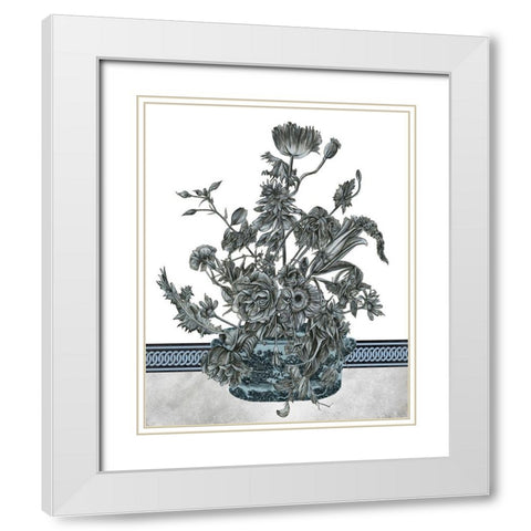 Bouquet in China I White Modern Wood Framed Art Print with Double Matting by Wang, Melissa