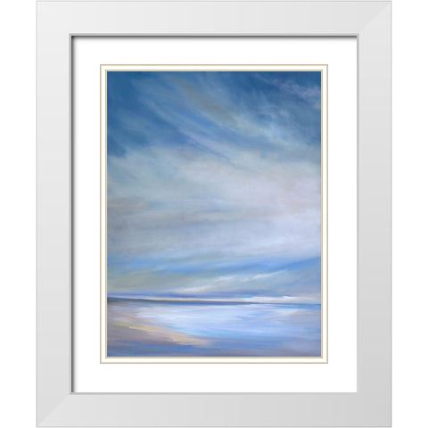 Heavenly Light Triptych I White Modern Wood Framed Art Print with Double Matting by Finch, Sheila
