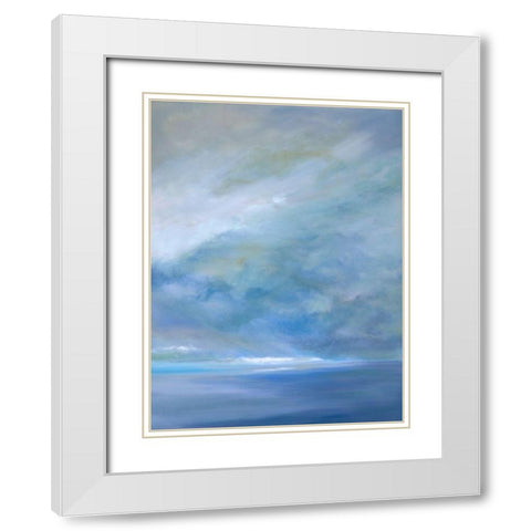Heavenly Light Triptych III White Modern Wood Framed Art Print with Double Matting by Finch, Sheila