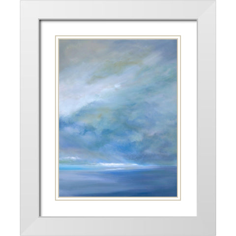Heavenly Light Triptych III White Modern Wood Framed Art Print with Double Matting by Finch, Sheila