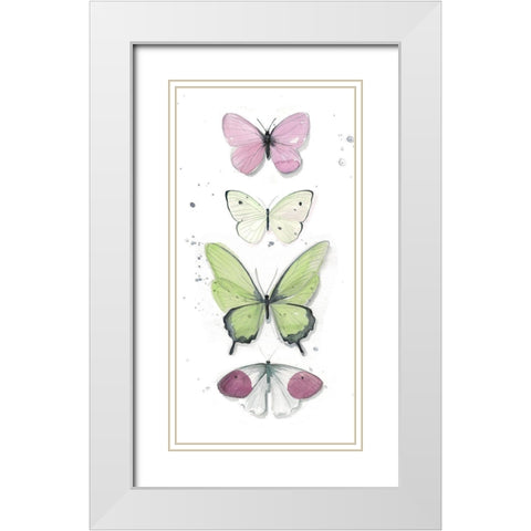 Summer Butterflies II White Modern Wood Framed Art Print with Double Matting by Parker, Jennifer Paxton