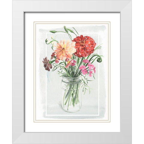 Summer Wildflowers II White Modern Wood Framed Art Print with Double Matting by Parker, Jennifer Paxton