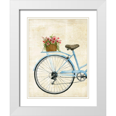 Courier Fleur I White Modern Wood Framed Art Print with Double Matting by Popp, Grace