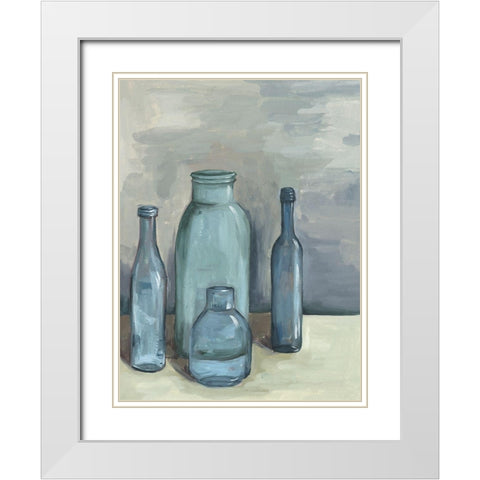 Still Life with Bottles I White Modern Wood Framed Art Print with Double Matting by Wang, Melissa