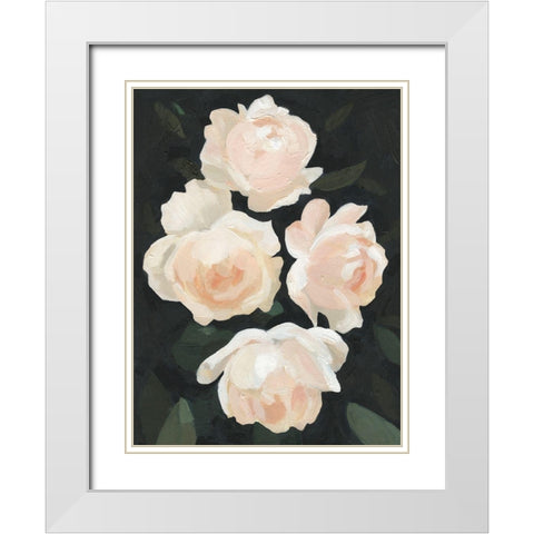 Nighttime Flora I White Modern Wood Framed Art Print with Double Matting by Scarvey, Emma