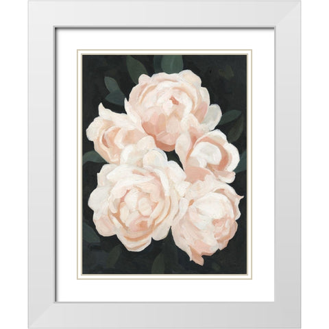 Nighttime Flora II White Modern Wood Framed Art Print with Double Matting by Scarvey, Emma