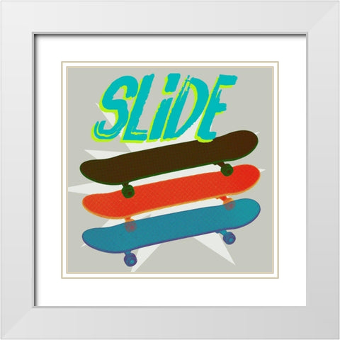 SK8R II White Modern Wood Framed Art Print with Double Matting by Fagalde, Jarman