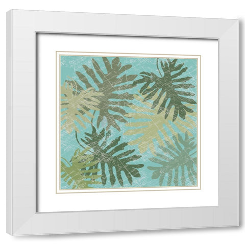 Faded Tropical Leaves I White Modern Wood Framed Art Print with Double Matting by Reynolds, Jade