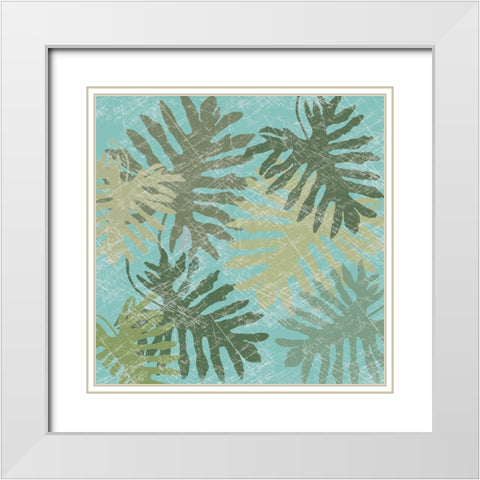 Faded Tropical Leaves I White Modern Wood Framed Art Print with Double Matting by Reynolds, Jade
