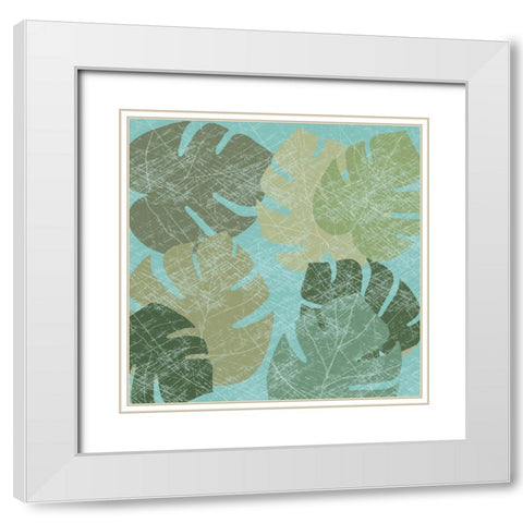 Faded Tropical Leaves II White Modern Wood Framed Art Print with Double Matting by Reynolds, Jade