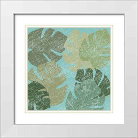 Faded Tropical Leaves II White Modern Wood Framed Art Print with Double Matting by Reynolds, Jade