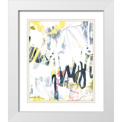 Lyrical Graffiti I White Modern Wood Framed Art Print with Double Matting by Vess, June Erica