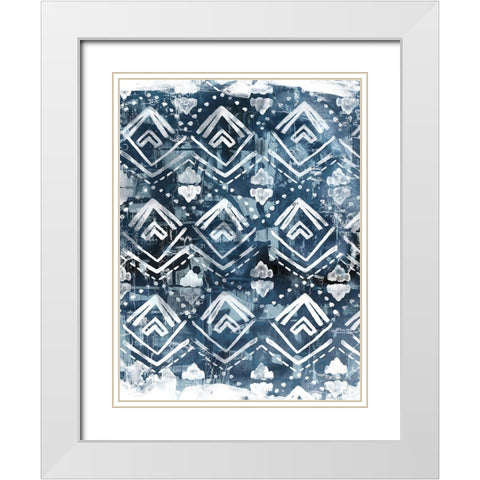 Indigo Extraction II White Modern Wood Framed Art Print with Double Matting by Vess, June Erica