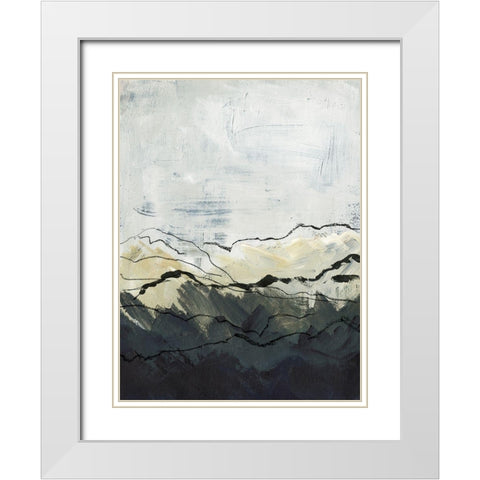 Winter Mountains I White Modern Wood Framed Art Print with Double Matting by Parker, Jennifer Paxton