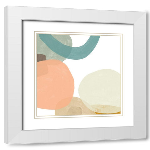 Platelet II White Modern Wood Framed Art Print with Double Matting by Vess, June Erica