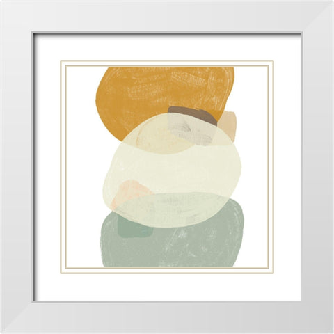 Platelet III White Modern Wood Framed Art Print with Double Matting by Vess, June Erica