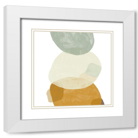 Platelet IV White Modern Wood Framed Art Print with Double Matting by Vess, June Erica