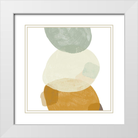Platelet IV White Modern Wood Framed Art Print with Double Matting by Vess, June Erica