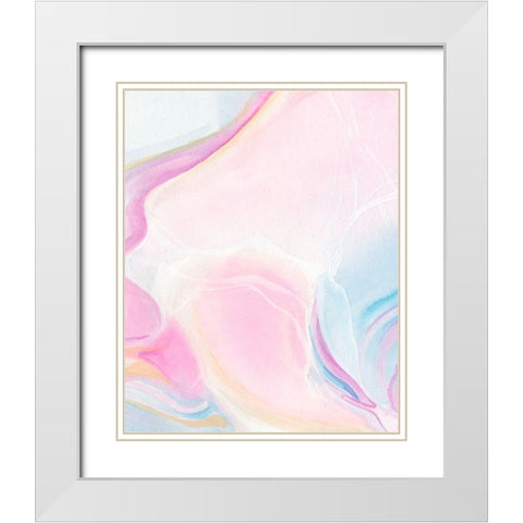 Marbled Prism I White Modern Wood Framed Art Print with Double Matting by Parker, Jennifer Paxton