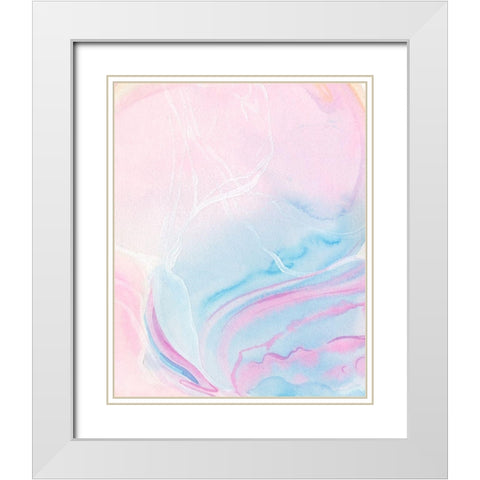 Marbled Prism II White Modern Wood Framed Art Print with Double Matting by Parker, Jennifer Paxton