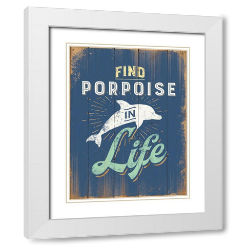 Punny Coastal I White Modern Wood Framed Art Print with Double Matting by Brando, J.J.