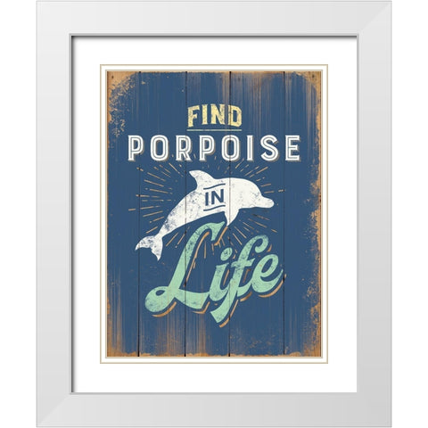 Punny Coastal I White Modern Wood Framed Art Print with Double Matting by Brando, J.J.