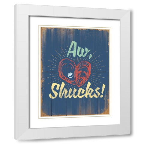 Punny Coastal II White Modern Wood Framed Art Print with Double Matting by Brando, J.J.