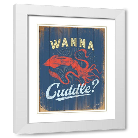 Punny Coastal III White Modern Wood Framed Art Print with Double Matting by Brando, J.J.