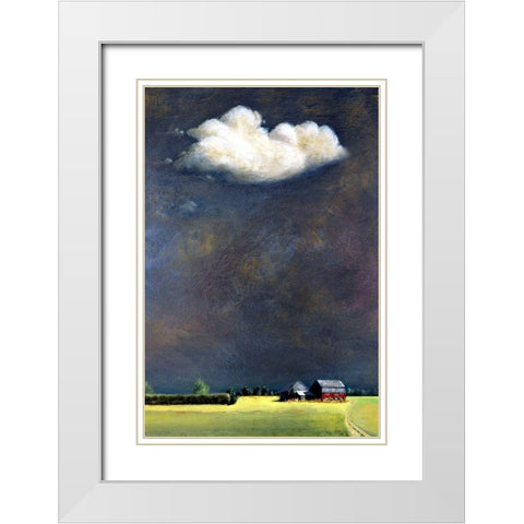 Four Corners White Modern Wood Framed Art Print with Double Matting by Romm, Steven