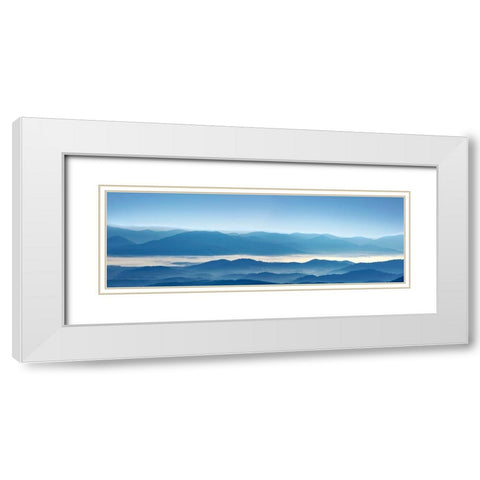 Misty Mountains XII White Modern Wood Framed Art Print with Double Matting by McLoughlin, James