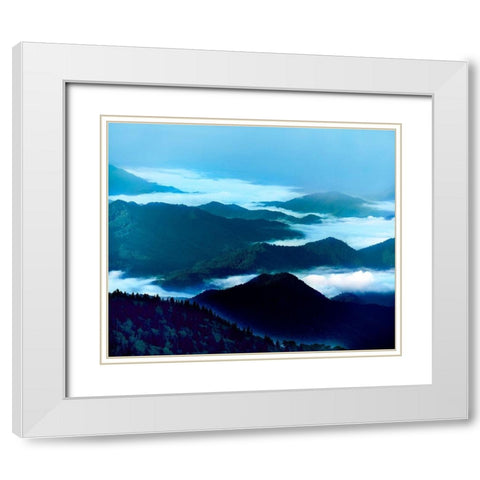 Misty Mountains XIV White Modern Wood Framed Art Print with Double Matting by McLoughlin, James