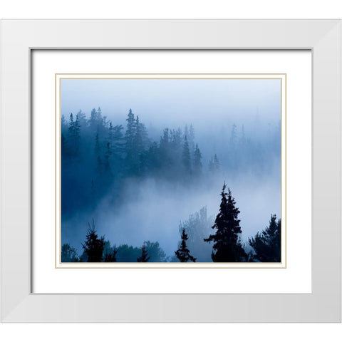 Misty Mountains XV White Modern Wood Framed Art Print with Double Matting by McLoughlin, James