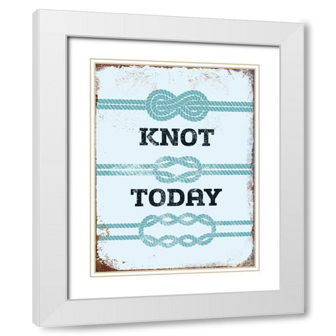 Punny Nautical I White Modern Wood Framed Art Print with Double Matting by Brando, J.J.