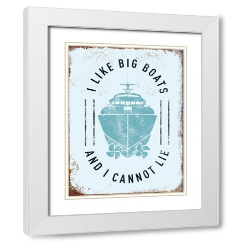 Punny Nautical II White Modern Wood Framed Art Print with Double Matting by Brando, J.J.