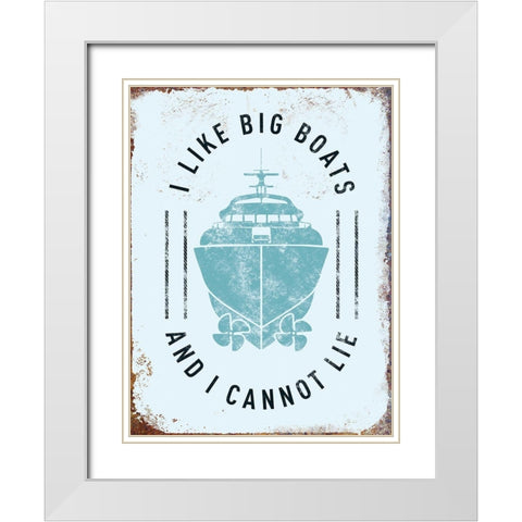 Punny Nautical II White Modern Wood Framed Art Print with Double Matting by Brando, J.J.