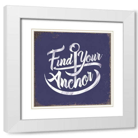 Punny Nautical IV White Modern Wood Framed Art Print with Double Matting by Brando, J.J.