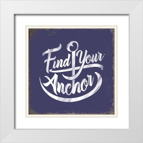 Punny Nautical IV White Modern Wood Framed Art Print with Double Matting by Brando, J.J.