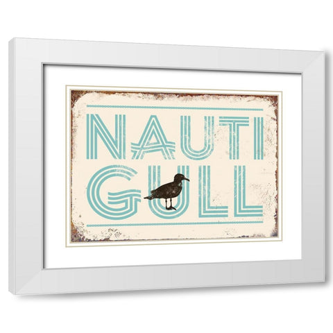 Punny Nautical VI White Modern Wood Framed Art Print with Double Matting by Brando, J.J.