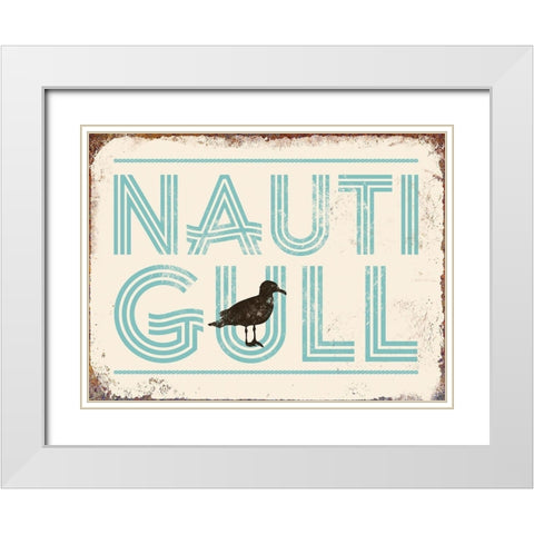 Punny Nautical VI White Modern Wood Framed Art Print with Double Matting by Brando, J.J.