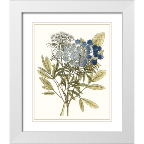 Lacy Leaves I White Modern Wood Framed Art Print with Double Matting by Unknown