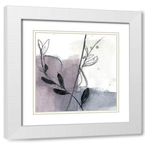 Blush Flower Splash VII White Modern Wood Framed Art Print with Double Matting by Goldberger, Jennifer