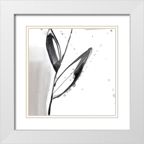 Blush Flower Splash IX White Modern Wood Framed Art Print with Double Matting by Goldberger, Jennifer