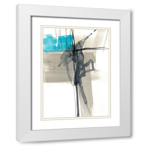 Kinetic Grid I White Modern Wood Framed Art Print with Double Matting by Goldberger, Jennifer