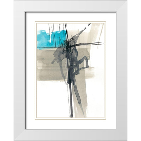 Kinetic Grid I White Modern Wood Framed Art Print with Double Matting by Goldberger, Jennifer