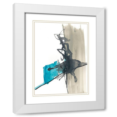 Kinetic Grid III White Modern Wood Framed Art Print with Double Matting by Goldberger, Jennifer