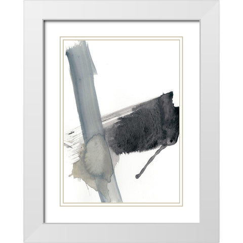 Kinetic Grid IV White Modern Wood Framed Art Print with Double Matting by Goldberger, Jennifer