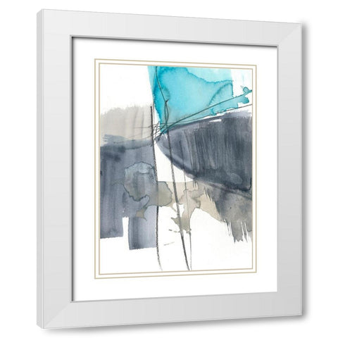 Kinetic Grid VI White Modern Wood Framed Art Print with Double Matting by Goldberger, Jennifer