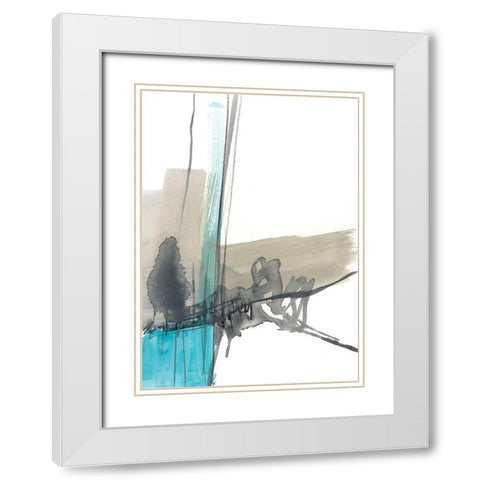 Kinetic Grid IX White Modern Wood Framed Art Print with Double Matting by Goldberger, Jennifer