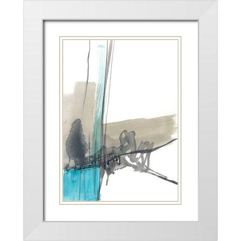 Kinetic Grid IX White Modern Wood Framed Art Print with Double Matting by Goldberger, Jennifer