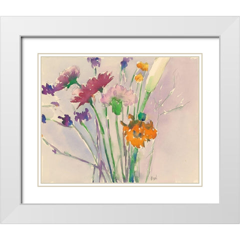 Wild Flower Cuttings White Modern Wood Framed Art Print with Double Matting by Dixon, Samuel